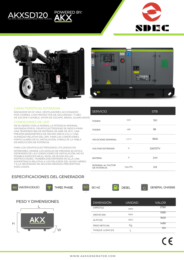 Ficha tecnica-AKX-Sdec 120kVA-S -AKX-GENERATOR