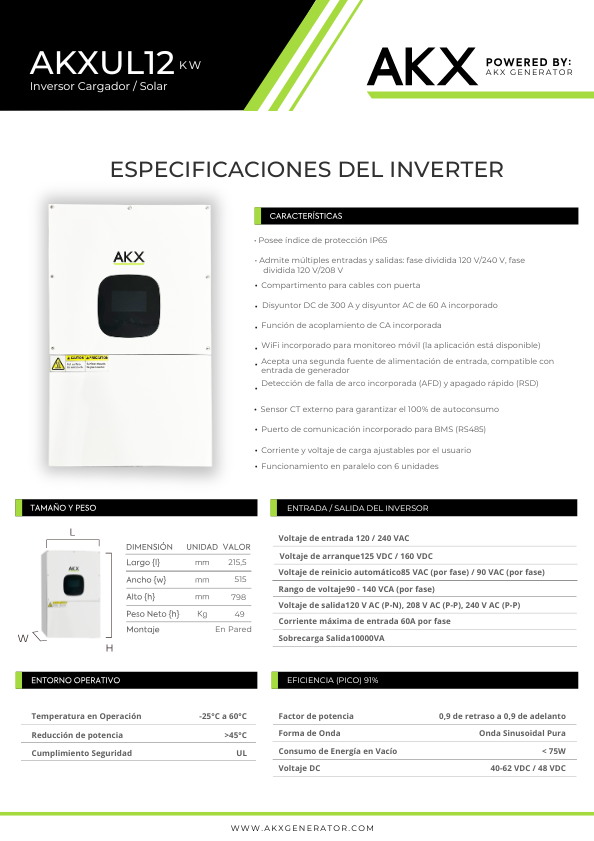 Ficha tecnica-Inversor UN LIMET 12KW-akx-generator