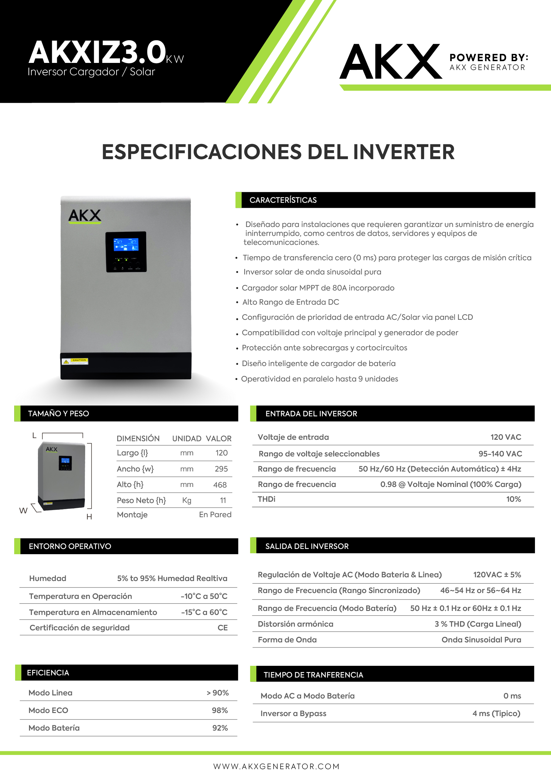 Ficha tecnica-3.0 kw zero-AKX-GENERATOR