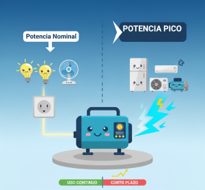 Potencia pico vs potencia-AKX-GENERATOR nominal